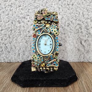 HEIDI DAUS Spring Bling Multi Crystal Hinged Bangle Watch with Extension‎ Links